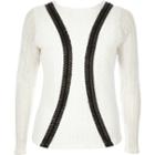 River Island Womens White Lace Long Sleeve Top