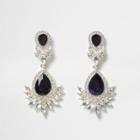 River Island Womens Silver Tone Gem Drop Earrings