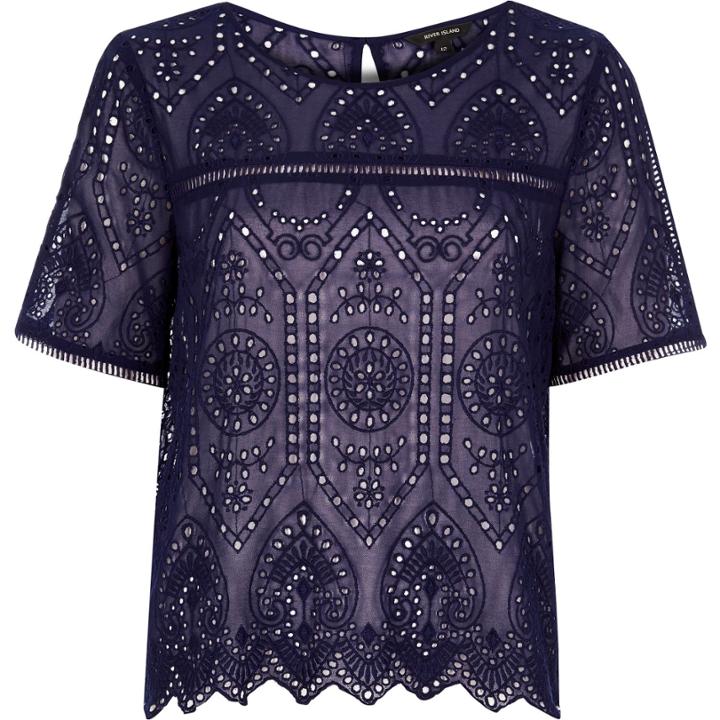 River Island Womens Embroidered Top