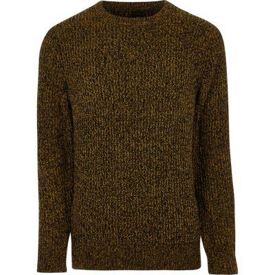 River Island Mens Yellow Crew Neck Knit Jumper