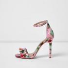River Island Womens Wide Fit Floral Barely There Sandals
