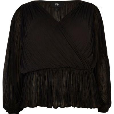 River Island Womens Plus Pleated Wrap Top