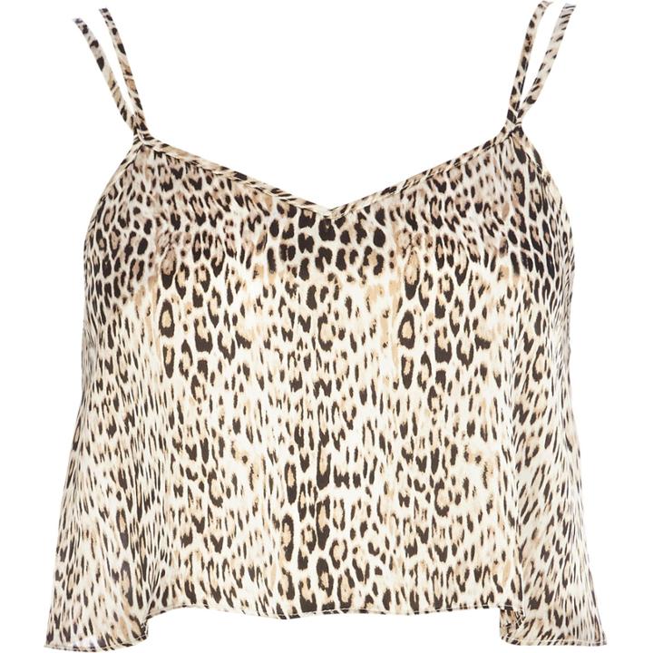 River Island Womens Animal Print Cami Crop Top