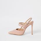 River Island Womens Leather Strappy Court Shoes