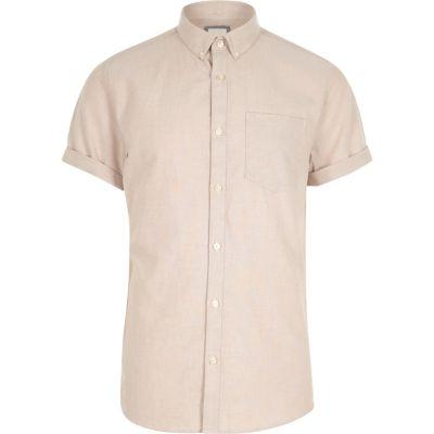 River Island Mens Short Sleeve Button-down Casual Shirt