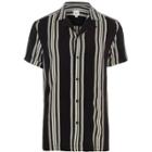 River Island Mens Mono Stripe Short Sleeve Casual Shirt