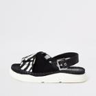 River Island Womens Mono Print Chunky Flatform Slider