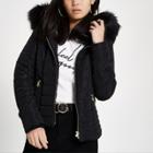 River Island Womens Fur Hood Long Sleeve Padded Jacket