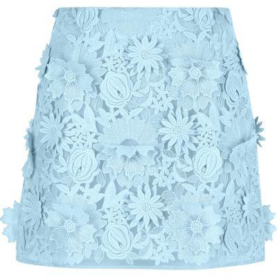 River Island Womens 3d Floral Lace Mini Skirt