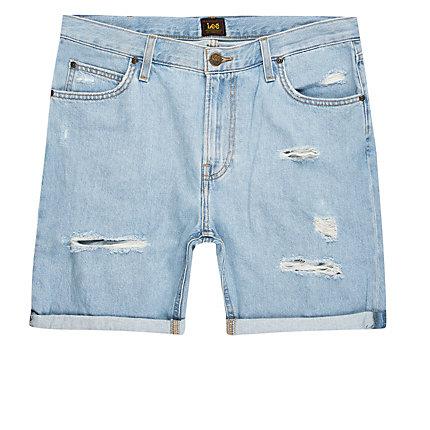 River Island Mens Lee Ripped Denim Shorts