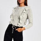 River Island Womens Frill Long Sleeve Knitted Jumper