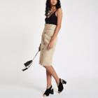 River Island Womens Button Front Belted Pencil Skirt