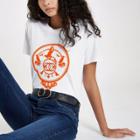 River Island Womens White Print Short Sleeve T-shirt