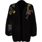 River Island Womens Chunky Rib Knit Embroidered Cardigan