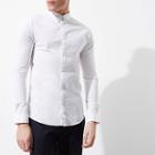 River Island Mens White Muscle Fit Long Sleeve Oxford Shirt