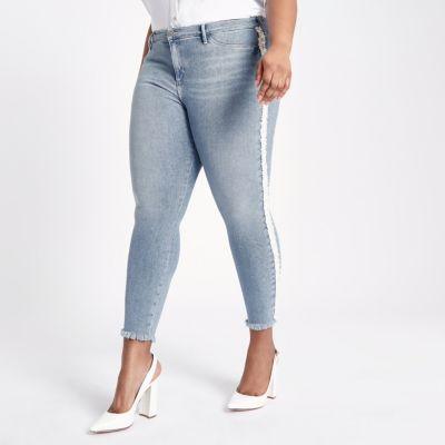 River Island Womens Plus Molly Pearl Embellished Jeggings