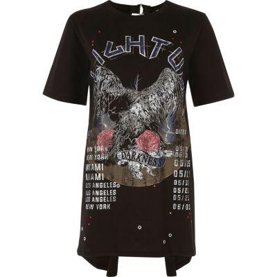 River Island Womens Print D-ring Back Band T-shirt