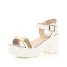 River Island Womens White Chunky Cleated Sole Sandals