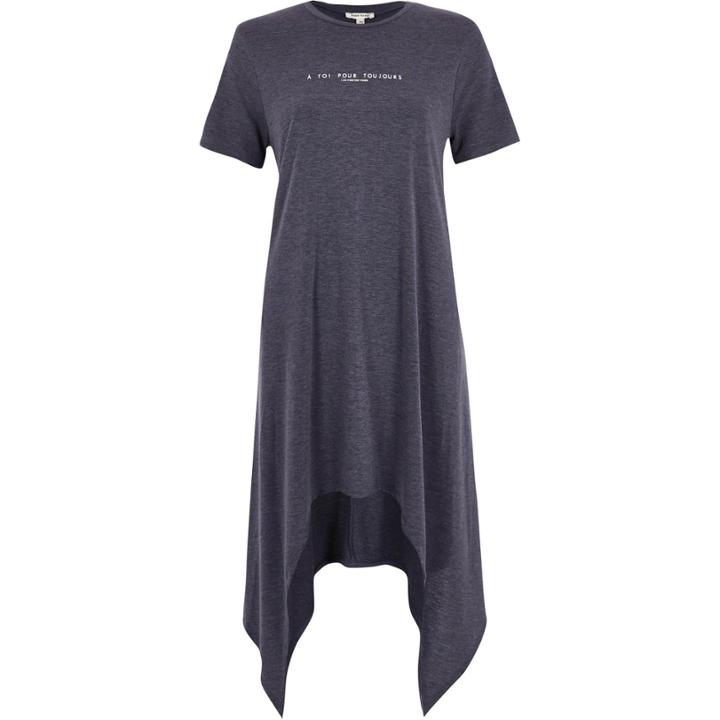 River Island Womens French Forever Yours Hanky Hem T-shirt