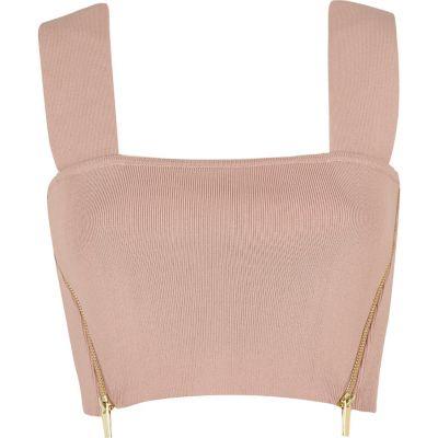 River Island Womens Side Zip Crop Top