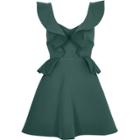 River Island Womens Frill Front Peplum Skater Dress