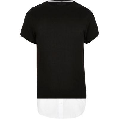 River Island Mens Longline Mock Shirt T-shirt