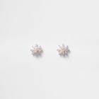 River Island Womens Rose Gold Tone Flower Diamante Stud Earrings