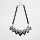 River Island Womens Silver Tone Spike Statement Necklace