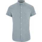 River Island Mens Forest Short Sleeve Oxford Shirt