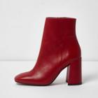 River Island Womens Leather Block Heel Ankle Boots