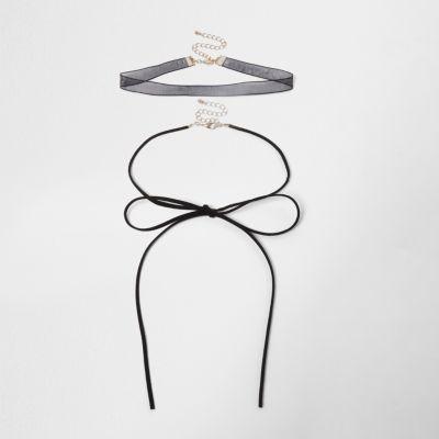 River Island Womens Bow Choker Bolo Necklace Set