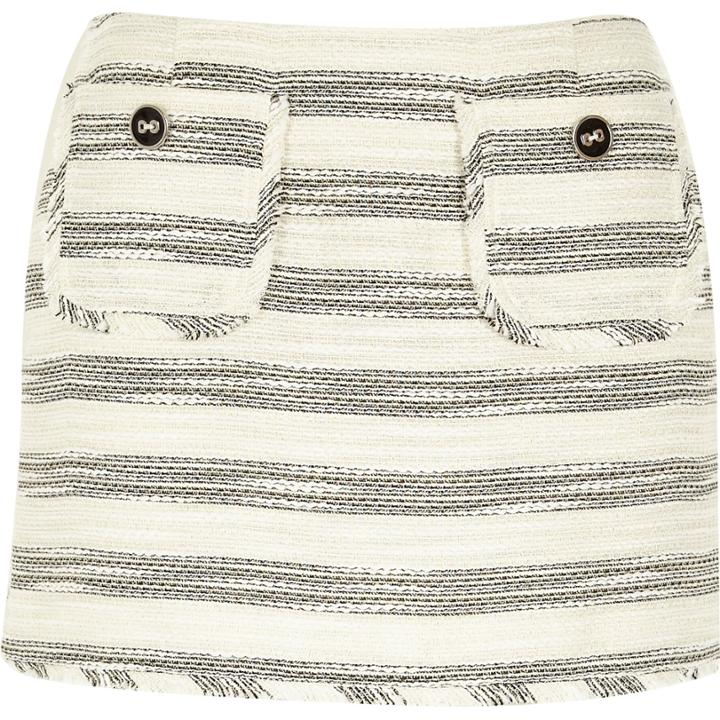 River Island Womens Stripe Boucle Skirt