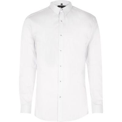 River Island Mens White Smart Muscle Fit Shirt