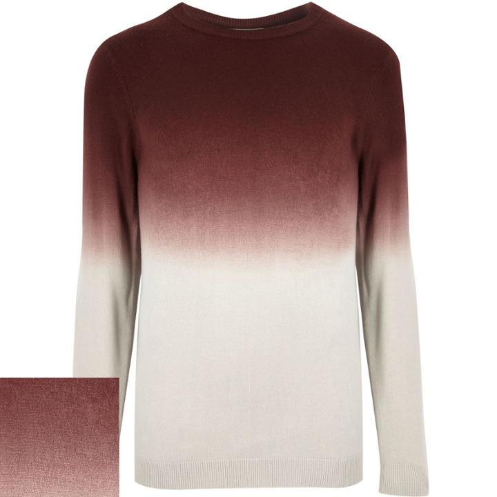 River Island Mensdark Faded Dip Dye Jumper