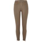 River Island Womens Molly Mid Rise Ripped Hem Jeggings