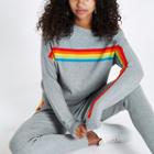 River Island Womens Knit Rainbow Stripe Sweatshirt