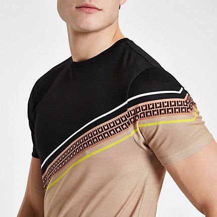 River Island Mens Ri Stripe Slim Fit T-shirt