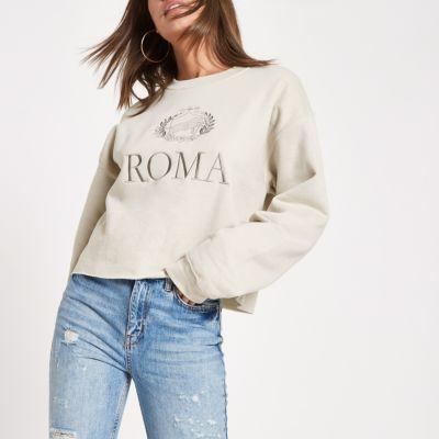 River Island Womens 'roma' Print Embroided Sweatshirt