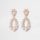 River Island Womens Gold Tone Faux Pearl Teardrop Earrings