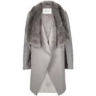 River Island Womens Faux Fur Trim Waterfall Jacket