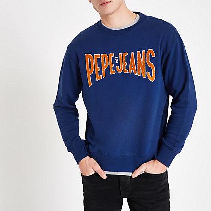 River Island Mens Pepe Jeans Logo Print Sweatshirt