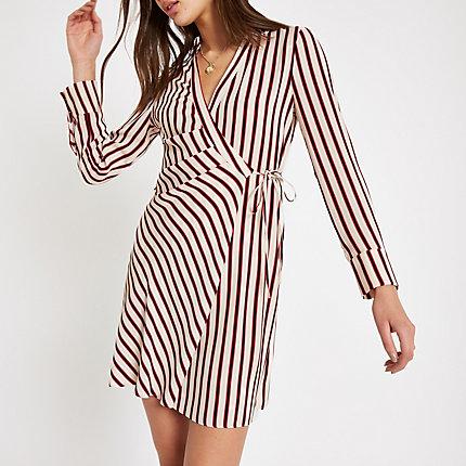 River Island Womens Stripe Tie Shirt Dress