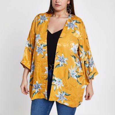 River Island Womens Plus Jacquard Floral Print Kimono