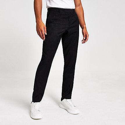 River Island Mens Pinstripe Skinny Suit Trousers