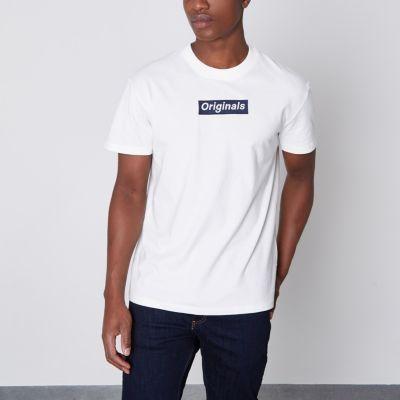River Island Mens Jack And Jones Originals White T-shirt