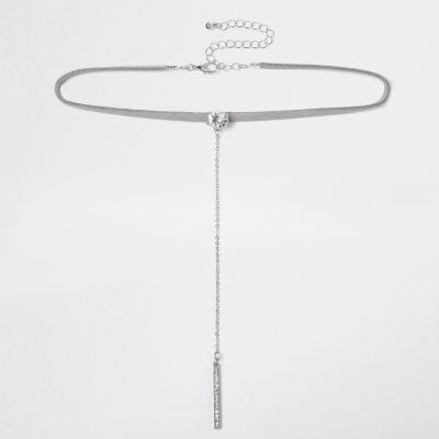 River Island Womens Drop Bar Pendant Choker