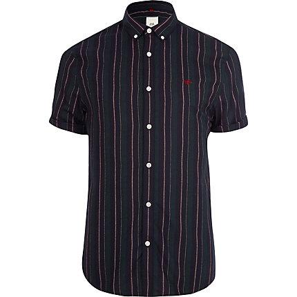 River Island Mens Stripe Button Down Collar Shirt