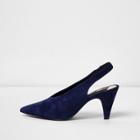 River Island Womens Suede Slingback Kitten Heel Shoes