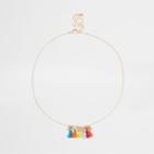 River Island Womens Gold Tone Multicolour Mini Tassel Necklace