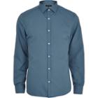 River Island Mensdark Long Sleeve Poplin Shirt